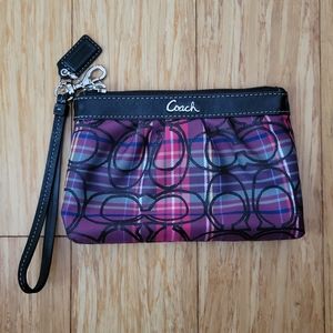 Coach plaid wristlet